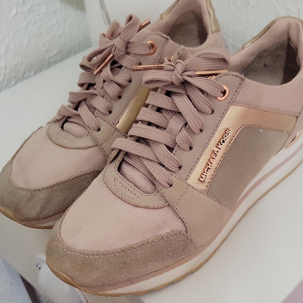 Michael Kors Pink Sneakers with Suede Accents